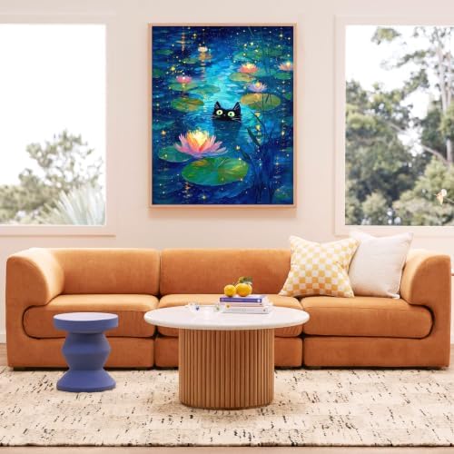 Cat Paint by Numbers Kit for Adults,DIY Paint by Numbers for Adults 16x20in | Cat Adult Paint by Numbers,DIY Acrylic Oil Paint by Number Adult for Home Wall Decor Gifts Pre Drawn Canvas Stress Relief