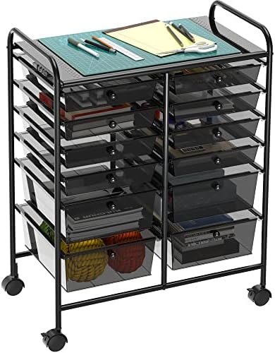 Simple Houseware 12 Drawers Rolling Utility Cart Organizer, Black