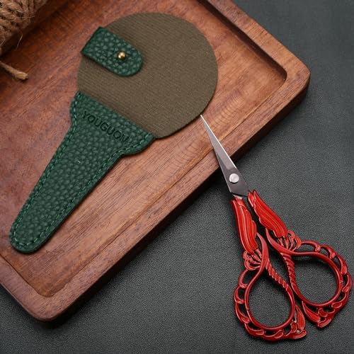 YOUGUOM Small Sewing Scissors, Little Embroidery Shears with Cover