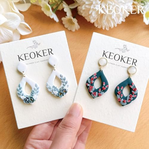 Keoker Polymer Clay Cutters, Boho Clay Cutters for Polymer Clay Jewelry, Basic Polymer Clay Cutters, Clay Earrings Cutters