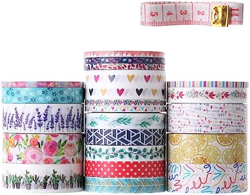 Mr. Pen- Washi Tape Set, 21 Rolls, Assorted Sizes, Floral | 5 Yards/Roll, Washi Tape for Scrapbook, Arts, Crafts, Journals and Planners