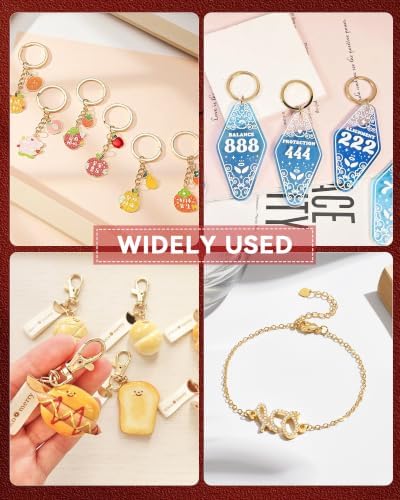 325PCS FIVEIZERO Keychain Making Kit - Gold Keychain Clips with Key Rings