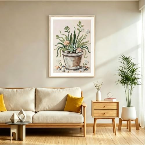 Potted Plant Pearl Painting Kits for Adults,Diamond Art Kit 12x16In