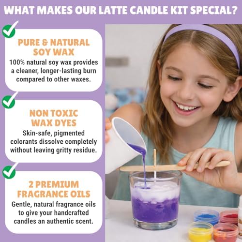 Kalakaram Latte Candle Making Kit | Make 3 Aromatic Candles with Natural Soy Wax | Perfect for Beginners, Home Décor & Gift Set | DIY Candle Kit for Home Décor, Gifting & Hobby Craft (Latte Theme)