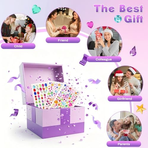 Gem Stickers, 6124Pcs Self-Adhesive Face Gems for Kids Crafts Nail Art DIY