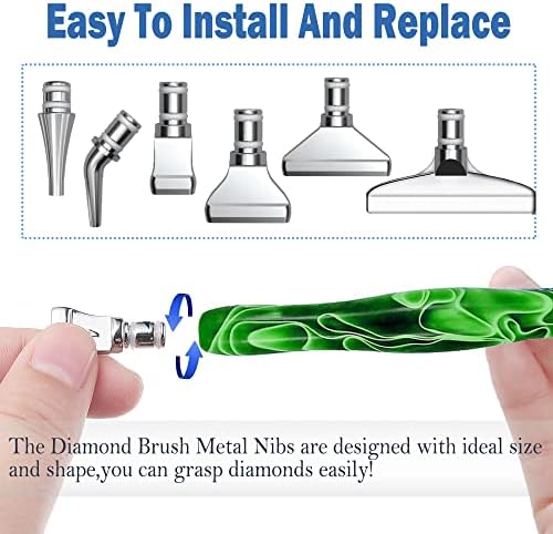 Heyseri Diamond Painting Pens, “Classic Wax Stylus” Diamond Art Pen, Gem Painting Tools Accessories, Gem Art Pen with Metal Tips for 5D Craft Nail