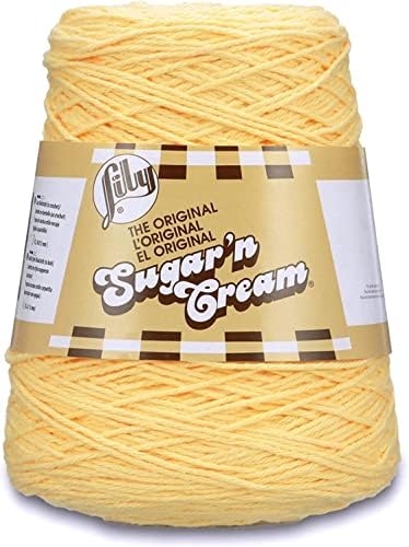 Lily Sugar'n Cream Cone Cotton Yarn for Dishcloths, Yellow