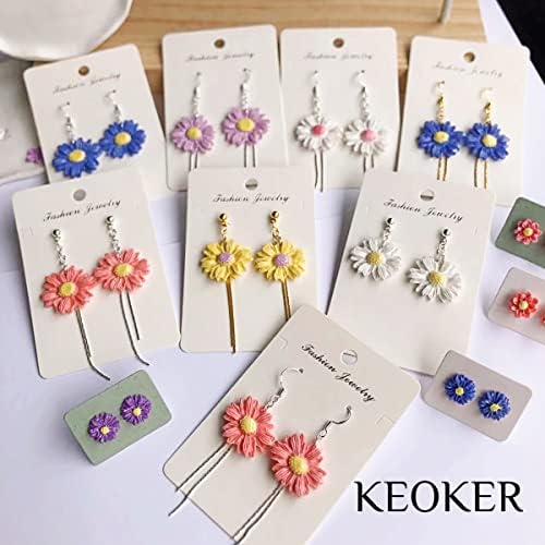 KEOKER Polymer Clay Flower Molds - 2 Pcs Molds for Jewelry Making, Clay Cutters for Earrings Decoration (Medium Flower)