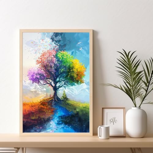 Tree of Life Framed Paint by Numbers Kit for Adults Beginner 8x12 inch