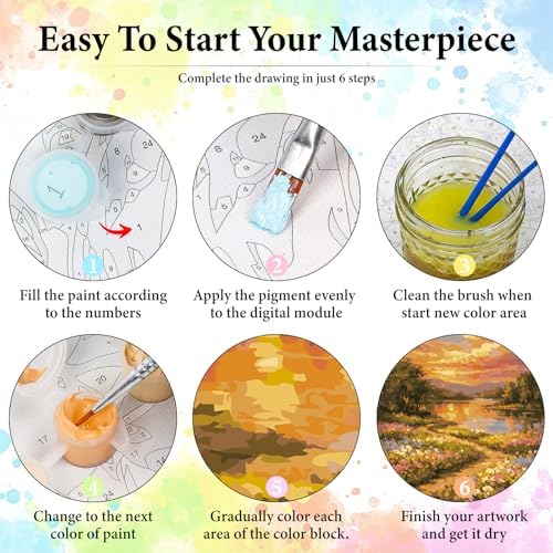 Dawnsphere Sunset Paint by Numbers Kit for Adults Without Frame 16x20 in
