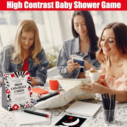 Sinload 56 Pcs Baby Shower DIY High Contrast Card Games, Cute