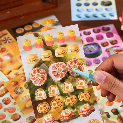 Girl's Japanese Retro Sticker Book, Food and Daily Life Theme - 700+ Cute Old Showa Style Foodie Stickers, for DIY Scrapbooking Journaling Handbook Decoration