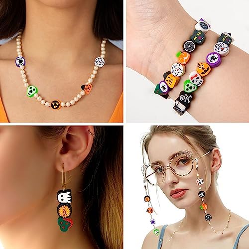 400 Pcs Halloween Polymer Clay Beads, Mixed Heishi Spacer Beads Supplies