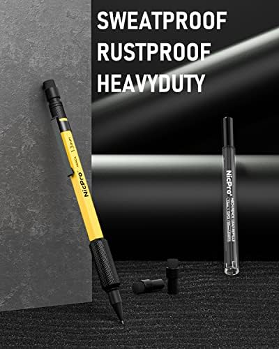 Nicpro MP2000 1.3mm Metal Mechanical Pencil Set with Case (Yellow)