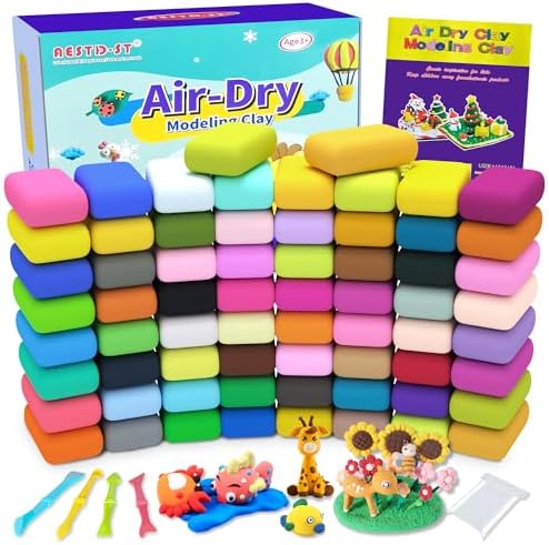 Aestd-ST Air Dry Clay 66 Colors, Modeling Clay for Kids, DIY Magic Clay