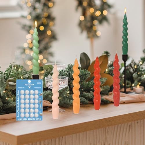 Taper Candle Sticky Dots - White Wax Candle Adhesive Dots - Unscented Cire Adhesive for Secure Candle Placement - Easy Clean and Traceless for DIY Projects - Pack of 24