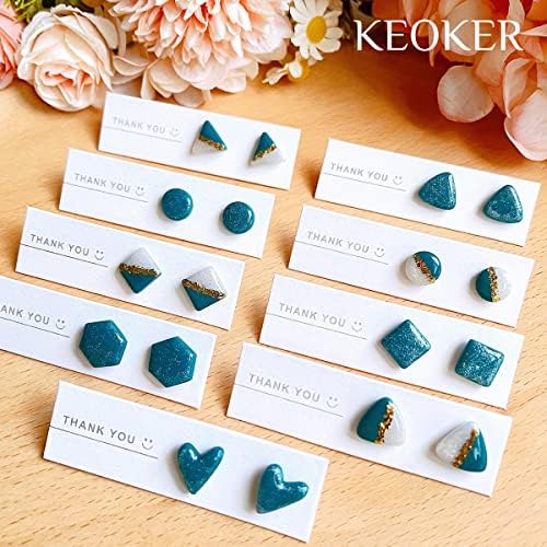 Keoker Polymer Clay Cutters - Geometric Clay Cutters, Polymer Clay Cutters for Earrings Jewelry Making, 10 Shapes Regular Clay Earrings Cutters