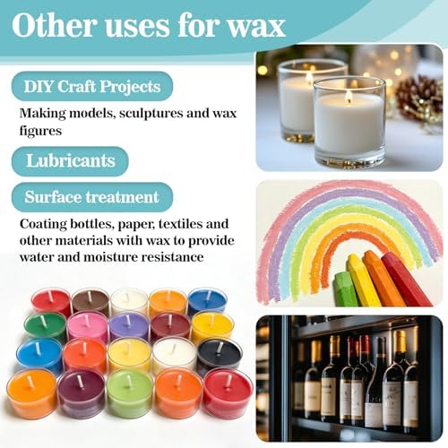 CARGEN 430g Paraffin Wax Pellets - White Candle Making Wax Beads for DIY