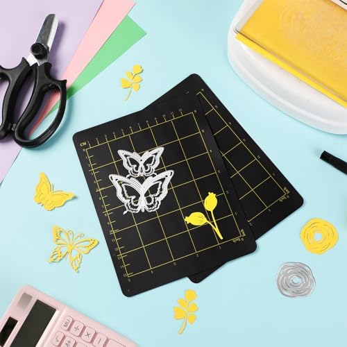 Copkim 4 Pcs 5.87'' x 7.75" Magnetic Cutting Pads for Die Cutting Machine Accessories with Card Size Black Embossing Machine Mats for Die Cutter