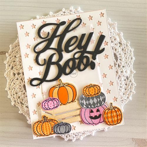 Halloween English Words Hey Boo Metal Cutting Dies for Card Making