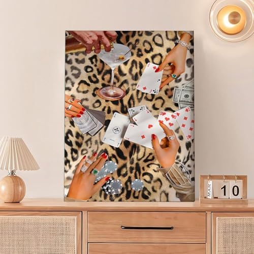 Leopard print Poker Diamond Art Kits for Adults Diamond Painting Kits