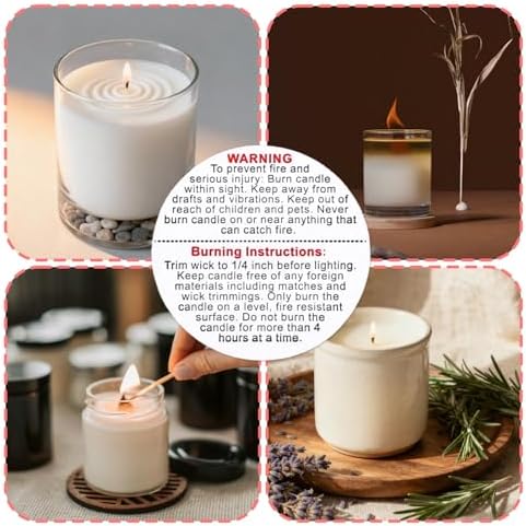 500pcs Candle Warning Labels, 2.5cm/0.98in Candle Jar Container Wax Melt Stickers Safety Stickers Accessories for DIY Making Candles