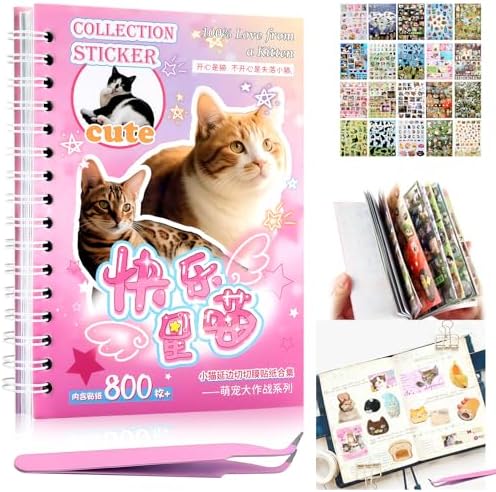 800+ Cat Sticker Book, 30 Sheets Meme Stickers for Scrapbook Journal