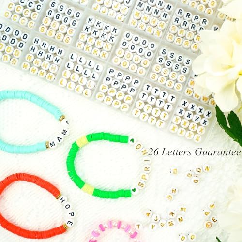 Friendship Bracelet Making Kit 96 Colors, 900pcs Letter Beads, 100pcs Number Bead, Gold Silver Spacer Charms for Concert Bracelets Jewelry Craft | 900pcs Letter Beads, 100pcs Number Bead, Gold Silver Spacer Charms for Concert Bracelets Jewelry Craft