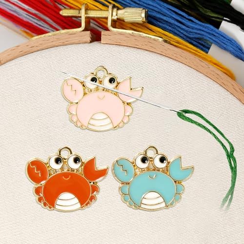 WUSUTE 3 Pack Needle Minders for Needlepoint, Cute Funny Animals Needle Minder Magnet for Cross Stitch and Embroidery, Sewing Needlework Accessories for Organizing