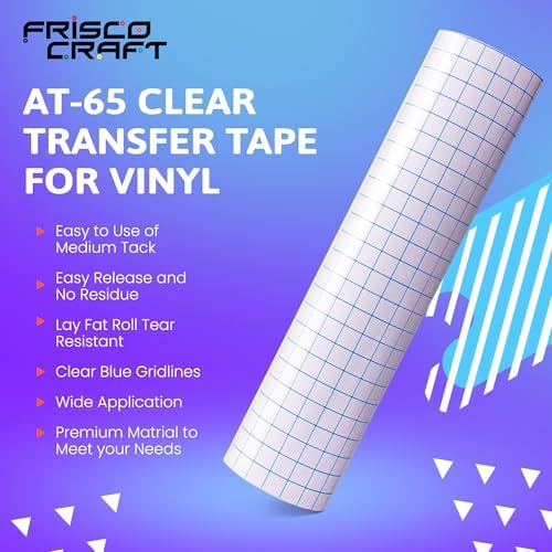 Frisco Craft AT-65 Clear Transfer Tape for Vinyl 12" x 50FT