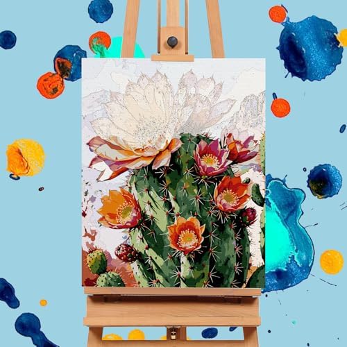 Paint by Numbers Kit for Adults, Cactus DIY Acrylic Canvas Painting Set
