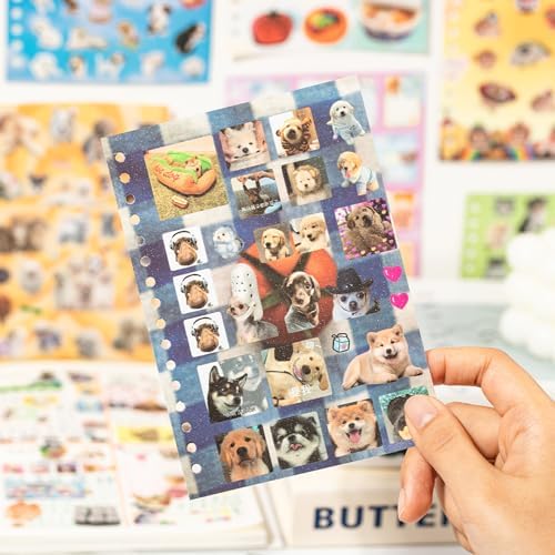Dog Sticker Book with Meme Stickers 30 Pages Over 800 Die Cut Stickers with 3 Coating Types for Scrapbook Journal and Planner Sticker Album with Premium Art Paper and Cute Design