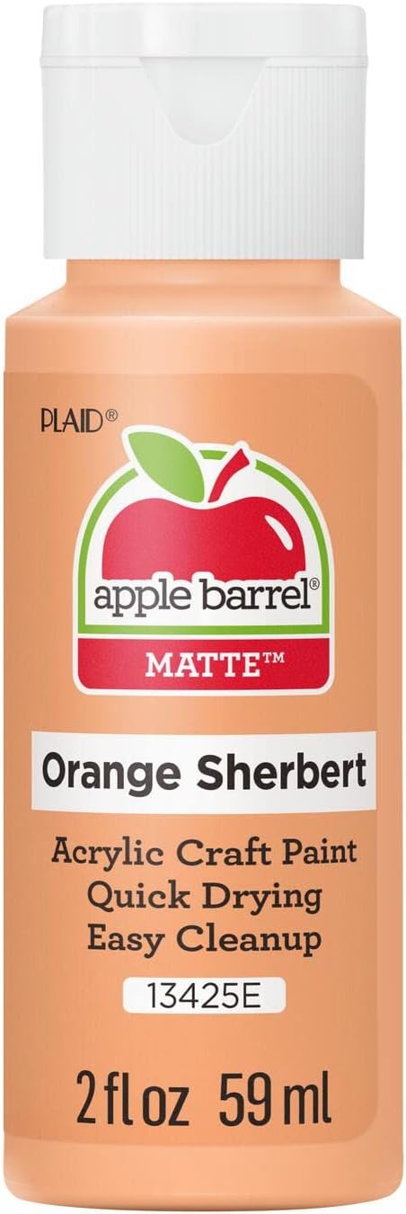 Apple Barrel Acrylic Paint, Orange Sherbert 2 fl oz Classic Matte Acrylic Paint For Easy To Apply DIY Arts And Crafts, Art Supplies With A Matte Finish- Pack of 1
