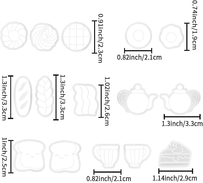 Food Shape Polymer Clay Cutters Set – Molds, Clay Cutters for Polymer Clay, Clay Earring Tools（Non-Food Items）