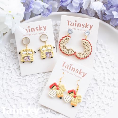 Tainsky Teacher Polymer Clay Cutters, 21 Shapes for Back to School Earrings
