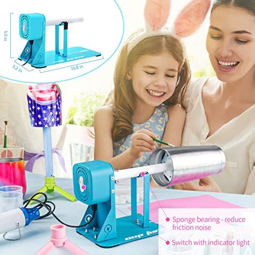 LFSUM Cup Turner Kit for Crafts Tumbler, Tumbler Cup Spinner, Glitter Powder, Epoxy Resin Kit for Beginners with Epoxy and Heat Gun (1X-Blue)