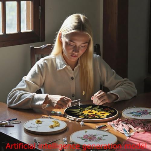 57lilina Embroidery Kit for Beginners, Pack of 3 with Hoop, Threads, Needle