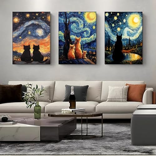 VeGuude 3 Pack Diamond Art Kits for Adults Home Wall Decor Gift 12x16In