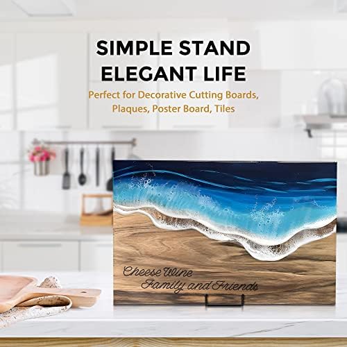 TR-LIFE 4 Pack 10 Inch Large Plate Stands for Display - Metal Plate Holder Stand + Picture Stand + Small Easels for Decorative Plate, Platter, Book, Plaques, Photo Frame, Tabletop Art
