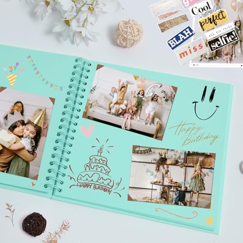 Scrapbook Album 10x10 Inches 40 Pages Hardcover Kraft Paper LightBlue