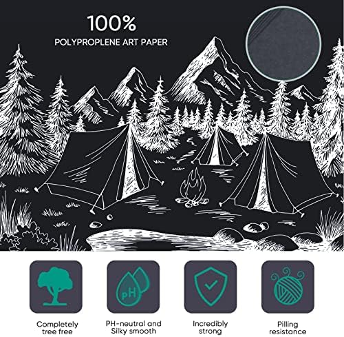 Crtiin 100 Pcs Black Drawing Paper Heavyweight, 6 x 9 Inches, 9 x 12 Inches