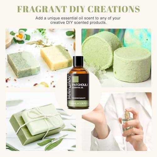 MAYJAM Patchouli Essential Oil for Diffuser Soap Candle Making, 3.38FL.OZ