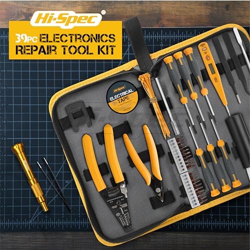 Hi-Spec Electronics Repair & Opening Tool Kit for Laptops Phones Devices | 39pc, everyday fixes made easier, organized portable storage, beginner-friendly selection, apartment and office tasks, tidy