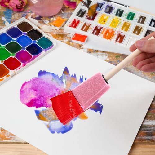 Foam Paint Brushes, 48 Pcs -10 Sizes, Paint Sponge, Premium Foam Brushes