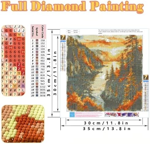 KYOQFVN Landscape Diamond Painting Kits for Adults, Forest Diamond Art Kits for Adults, 5D Autumn Scenery Diamond Painting Full Drill Diamonds Dot for Wall Decor 14x14 inch