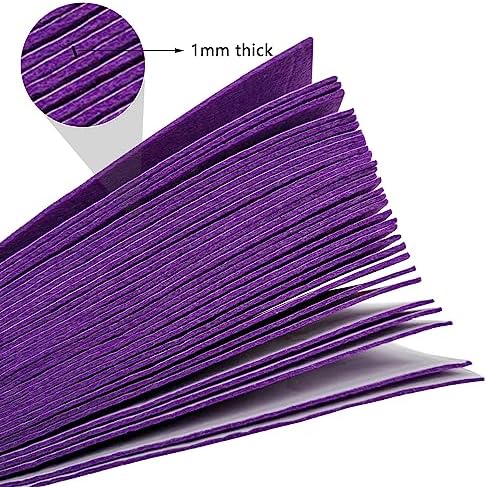 Jtnohx Self Adhesive Felt Sheets Adhesive Backed Felt Fabric Purple 33Pcs