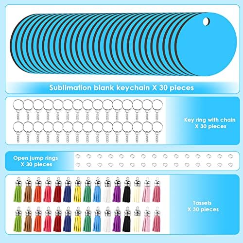 HTVRONT Sublimation Keychain Blanks - 120Pcs Round MDF Keychains with Tassels - Heat Transfer Keychains - Adult Unisex Gift
