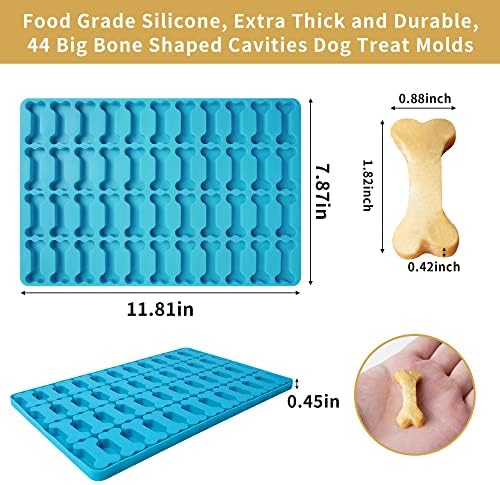 Dog Bone Silicone Molds, Pet Treat Mold for Baking and Freezing