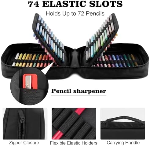 Colored Pencils for Adult Coloring Books, 72 Colors Drawing Pencils with Soft Oil-Based Cores, Professional Art Supplies for Artists, Vibrant Color Pencil Set In Zipper Case for Teens.