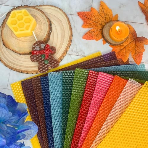Lacaser Beeswax Sheets for Candle Making, Full Candle Making 50 Pcs Kit